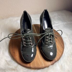 Theory Lace Up Oxford Heeled Booties Size 36.5